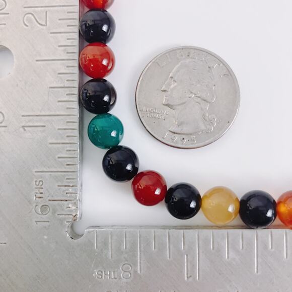 Signed DTR Jay King Sterling Silver Colorful Gemstone Chalcedony Beaded Necklace - Picture 10 of 16